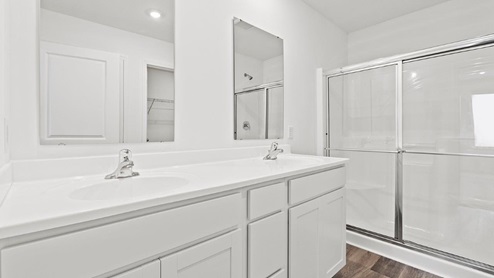 Bathroom 1 with dual vanity sinks