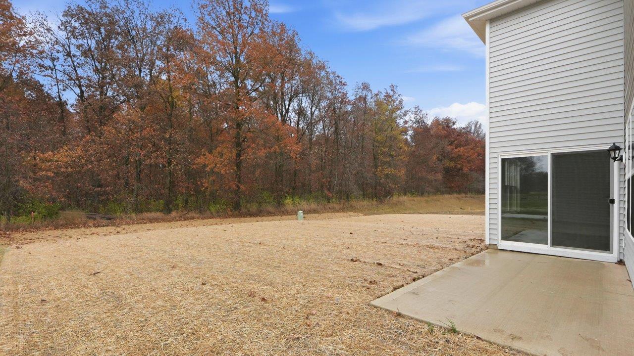 pine rear exterior with patio and tree view