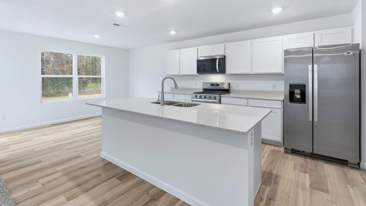 pine kitchen with large center island