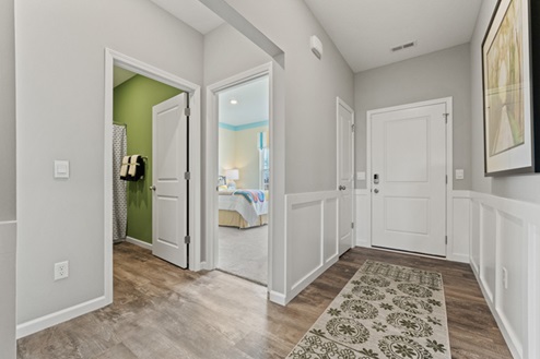 Crosswind Lakes Model Home Hallway and Front Door