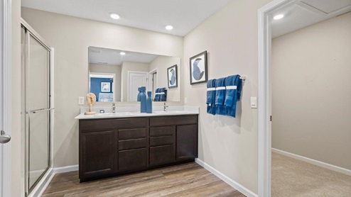 marcella model home primary bathroom