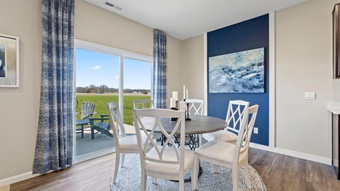 marcella model home dining room and sliding glass door