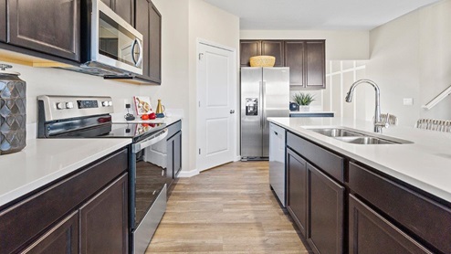 marcella model home kitchen with island