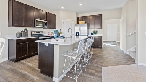 marcella model home kitchen with island