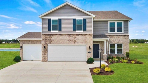 Marcella Model Home Exterior New Build Home with 3 car garage