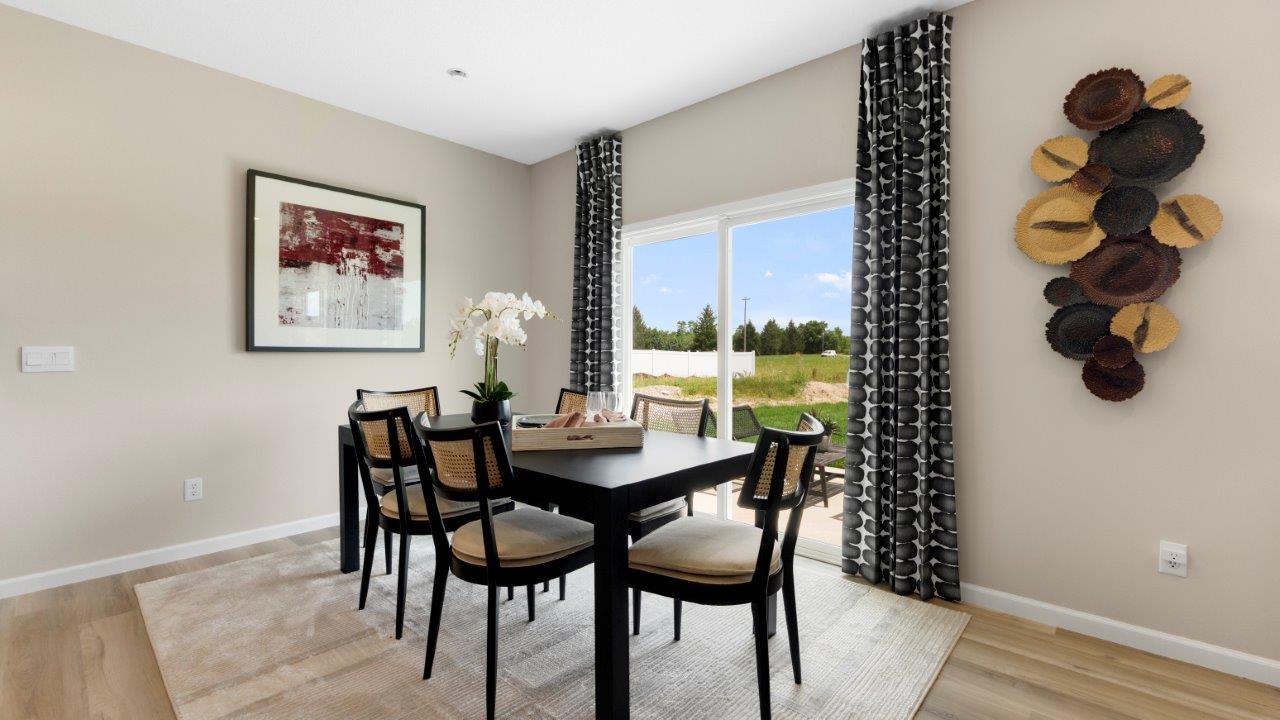 henley dining room with sliding door to backyard patio