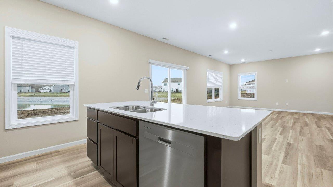 kitchen with sarsaparilla cabinets