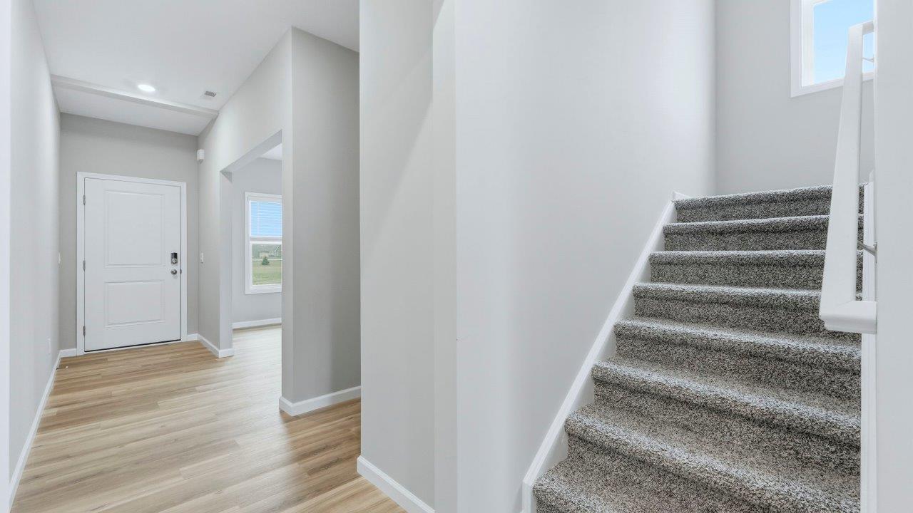 front door, main hallway, and staircase