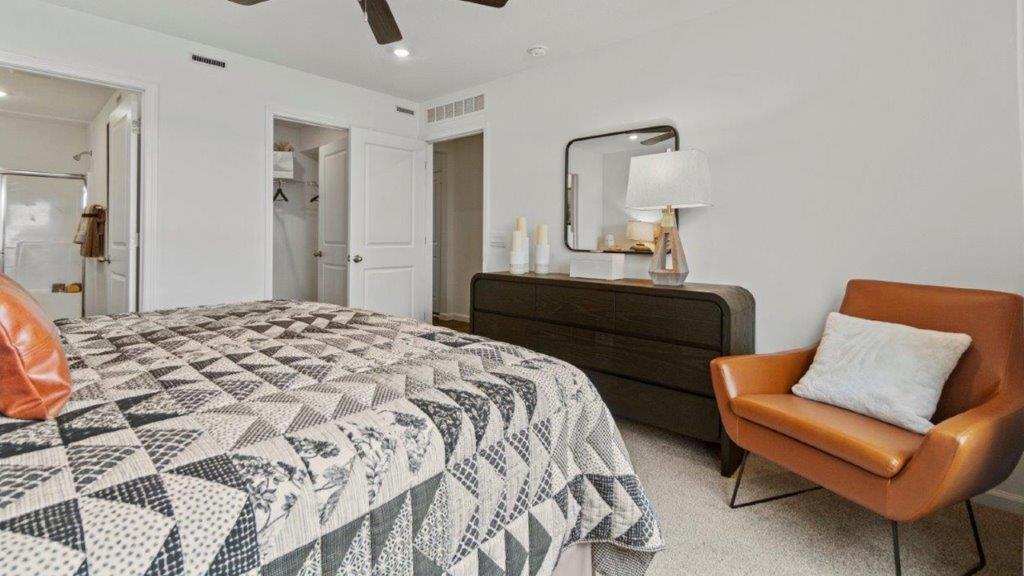 aldridge primary bedroom with ensuite bath and closet