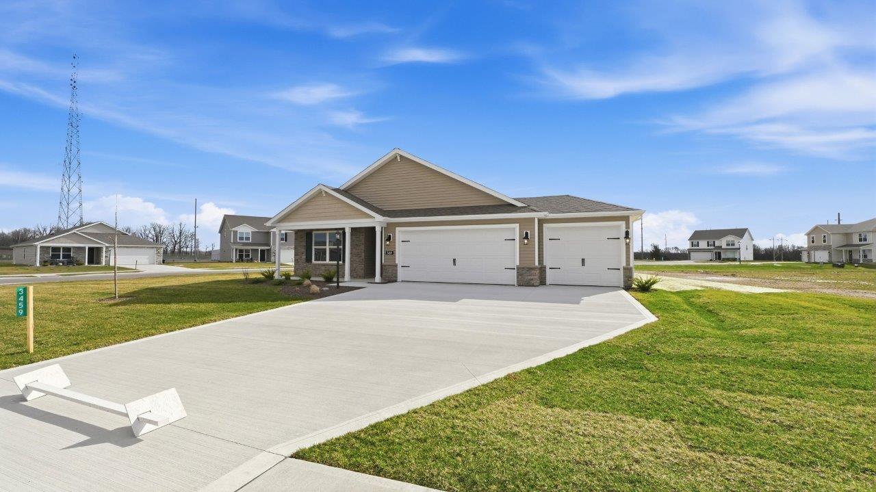 fawn creek estates chatham plan with 3 car garage and dual covered porches