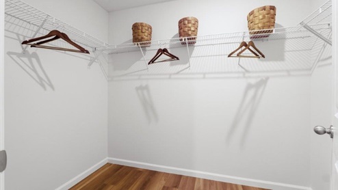 Farmstead at Carroll Creek Model main bedroom walk in closet