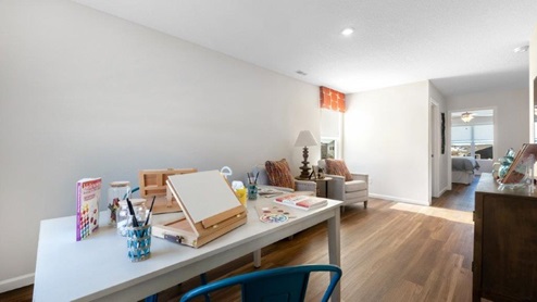 Farmstead at Carroll Creek Model upstairs foyer flex space