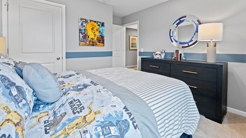 sonora chatham model home Bedroom 3 with carpet flooring and closet