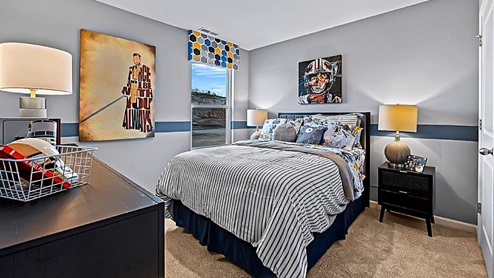 sonora chatham model home Bedroom 3 with carpet flooring and closet