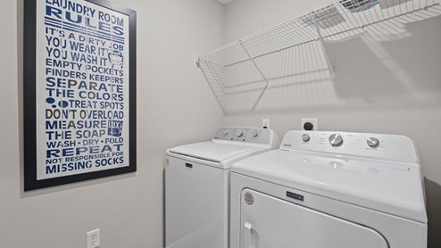 sonora chatham model home Laundry room with wire shelving