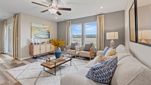 Sonora Chatham Living room with 2 large windows for natural light
