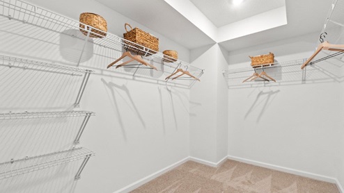 Chatham model walk-in closet off of the main bedroom