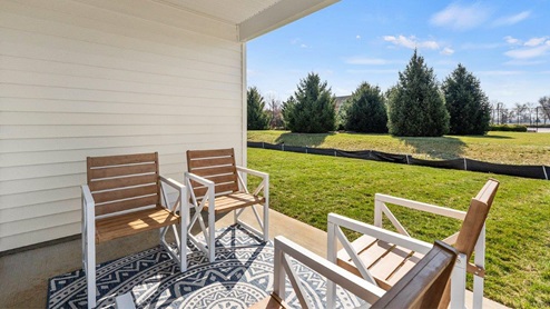 Chatham model home exterior covered patio