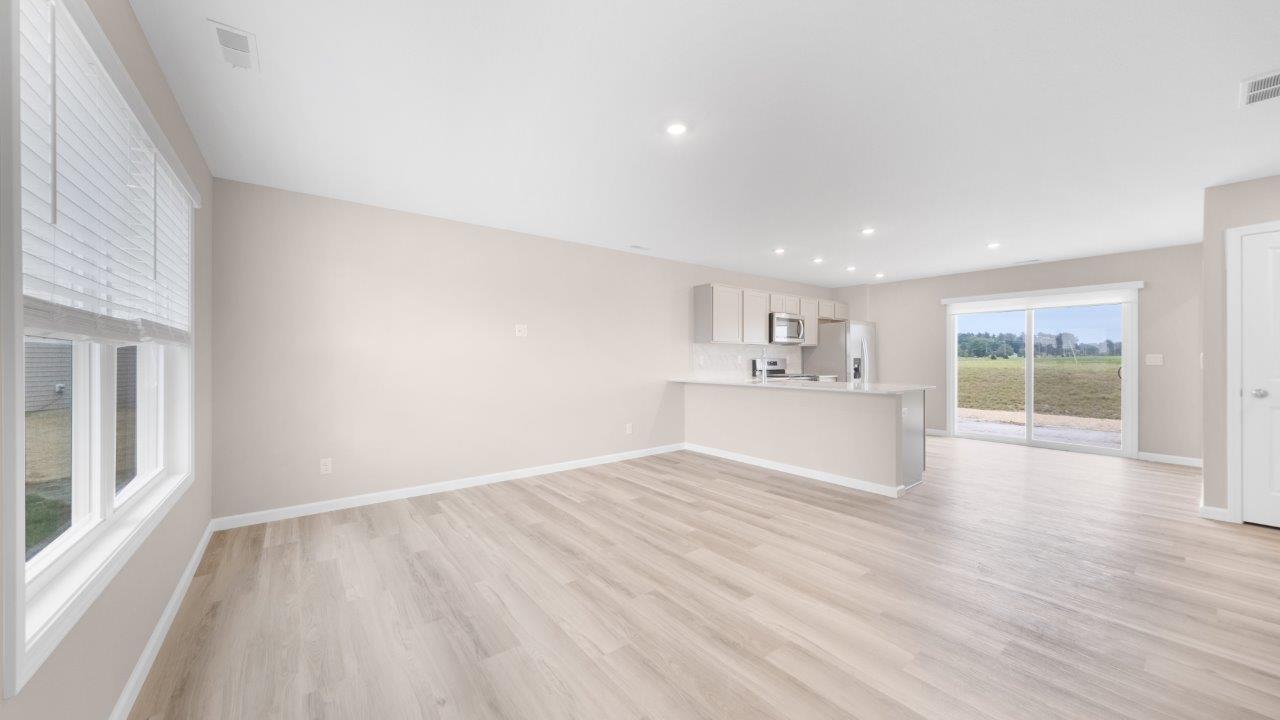 greenbrier fairton open floor plan living room and kitchen