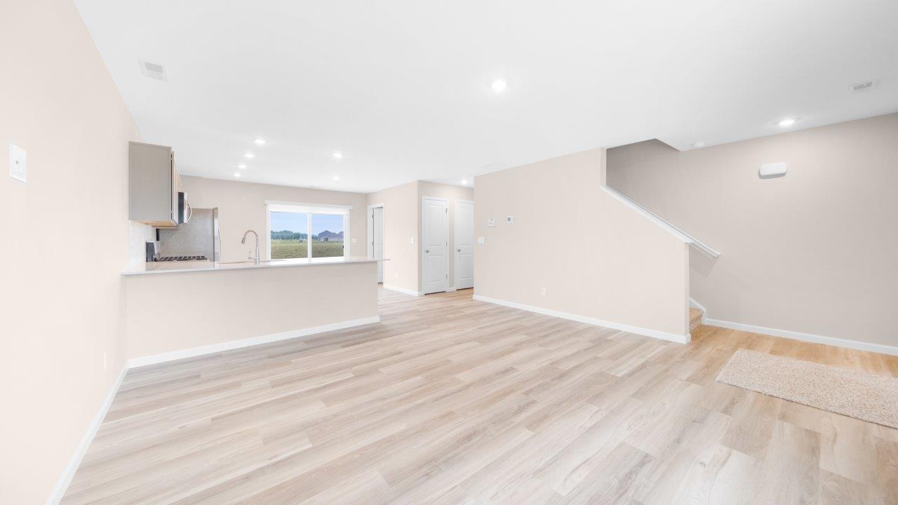 greenbrier fairton open floor plan living room and kitchen