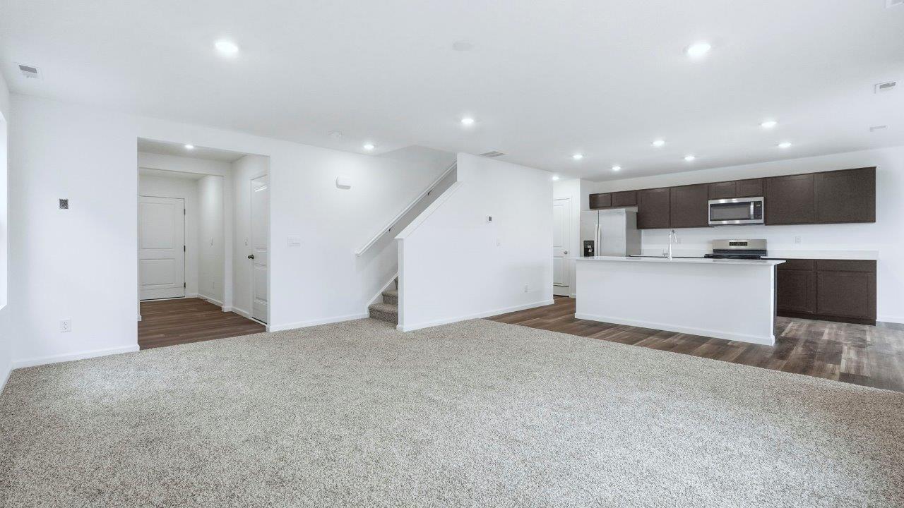 living room with carpet flooring