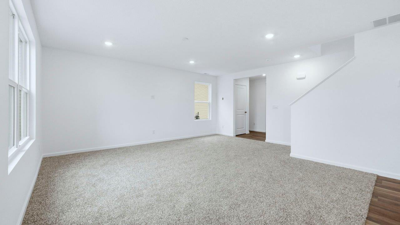 living room with carpet flooring