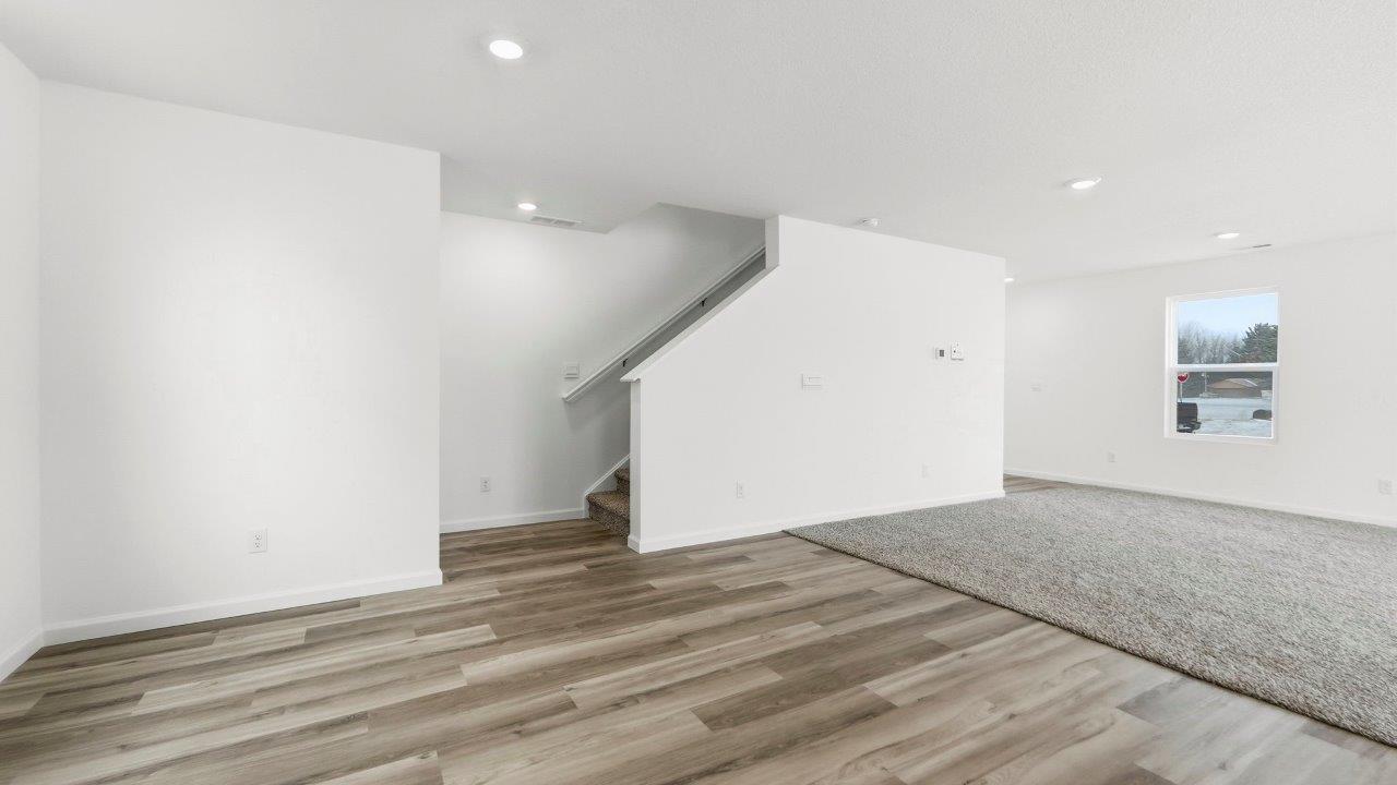 open layout first floor with staircase