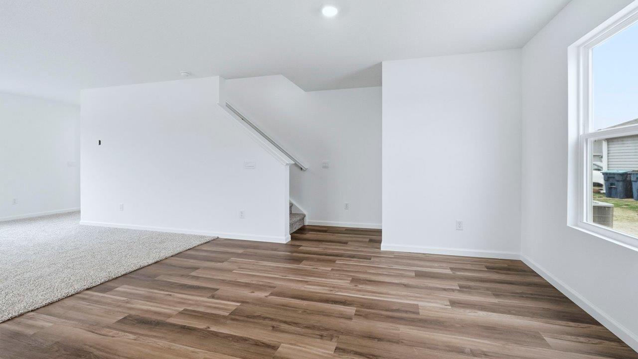 kitchen with staircase nearby