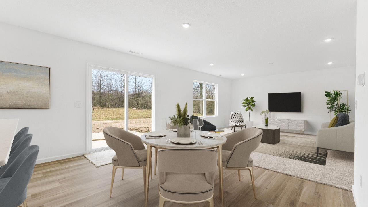 stamford dining with sliding door to backyard patio