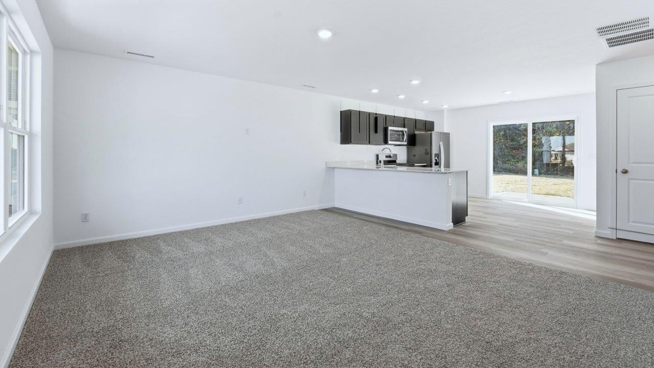 living room with carpet flooring
