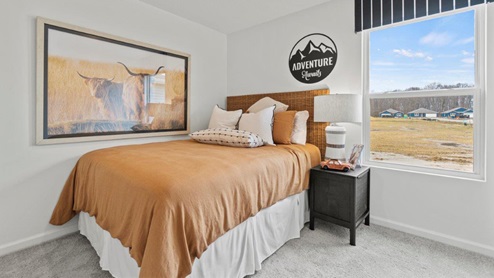 Riverwalk Villas Aldridge Model Home - Bedroom 3 with 1 window for natural lighting.