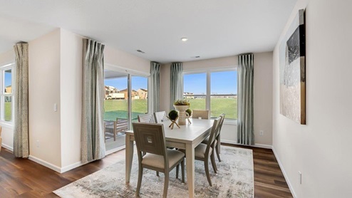 Livingston Lakes Paired Villas model dining space