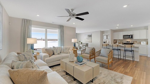 Livingston Lakes paired villas model living room