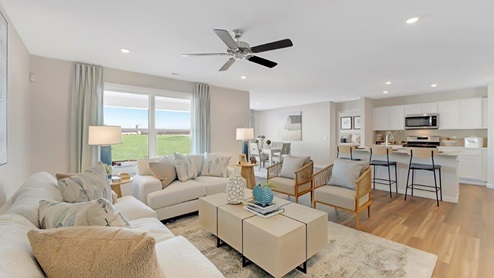 Livingston Lakes paired villas model living room