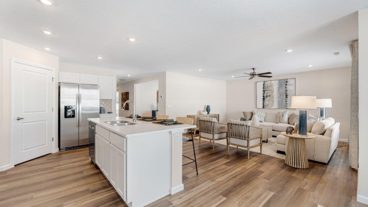erie open floorplan kitchen and living room