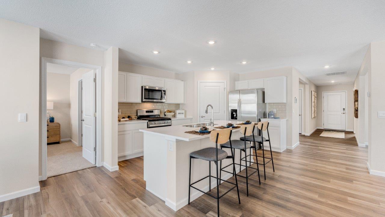 erie kitchen large center island with quartz coutners