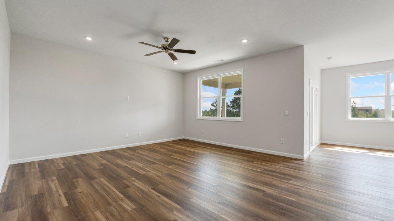 kennebec paired villa erie open layout living room with lvp