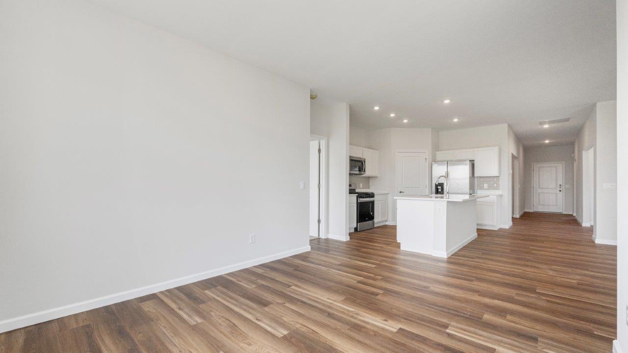 kennebec paired villa erie open layout kitchen and dining room