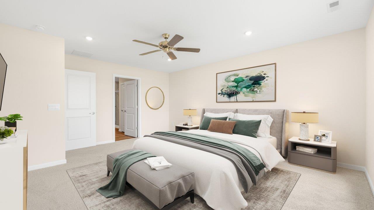 wabash primary bedroom with ensuite bathroom