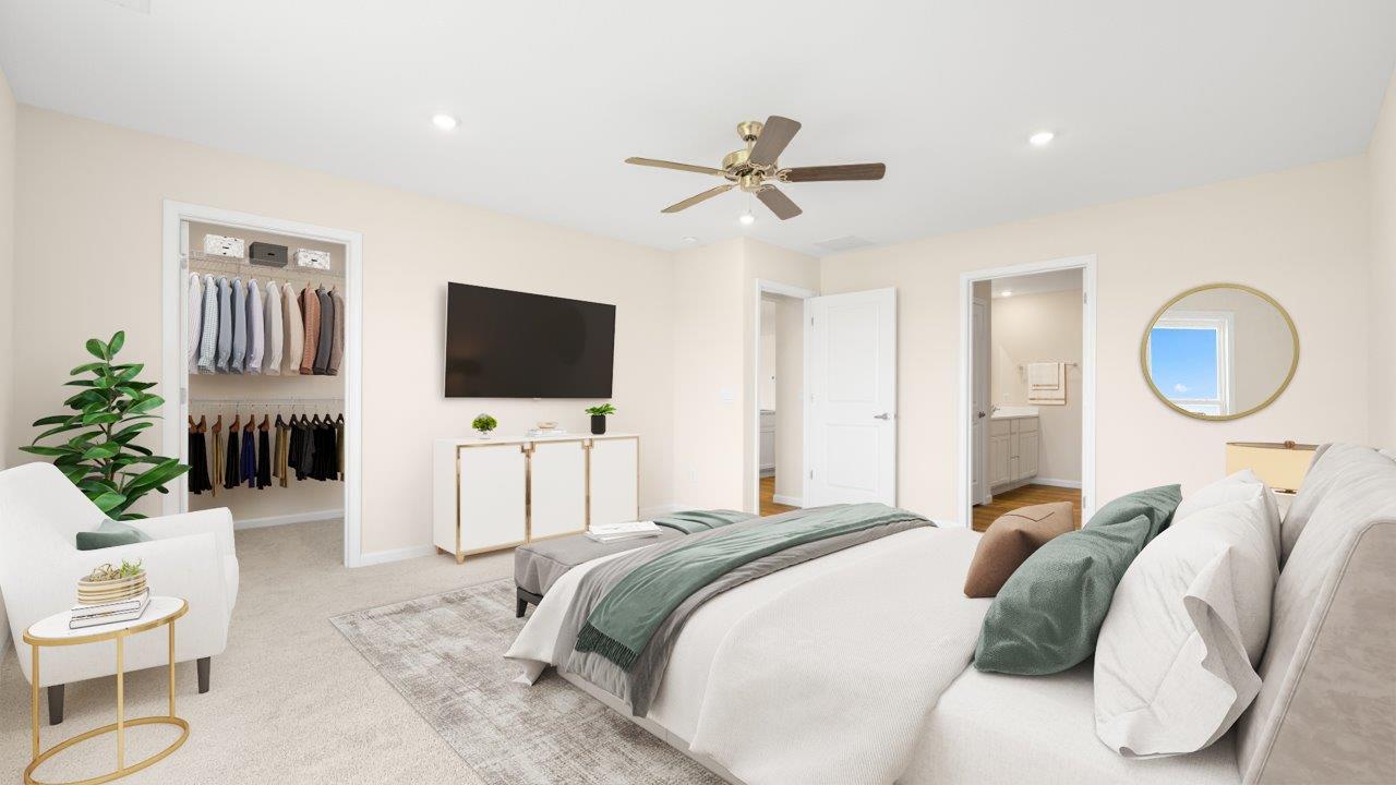 wabash primary bedroom with ensuite walk in closet