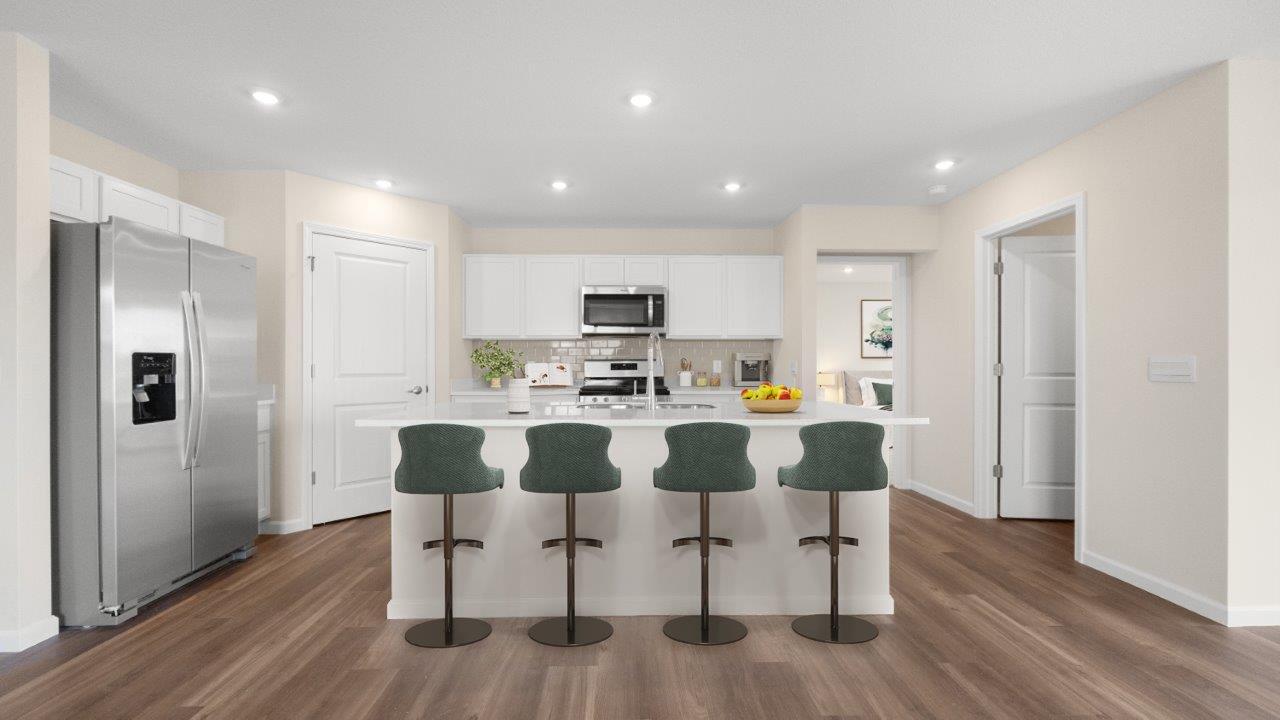 Wabash kitchen with large island with bar seating