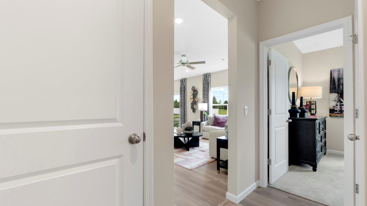 hallway to first floor guest bedroom