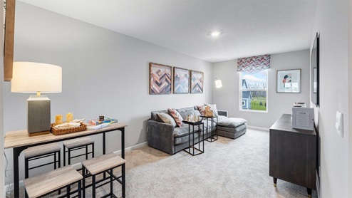 belmont woods henley model upstairs living space with carpet