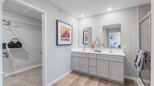 belmont woods henley model primary bedroom 1 with ensuite bath and closet