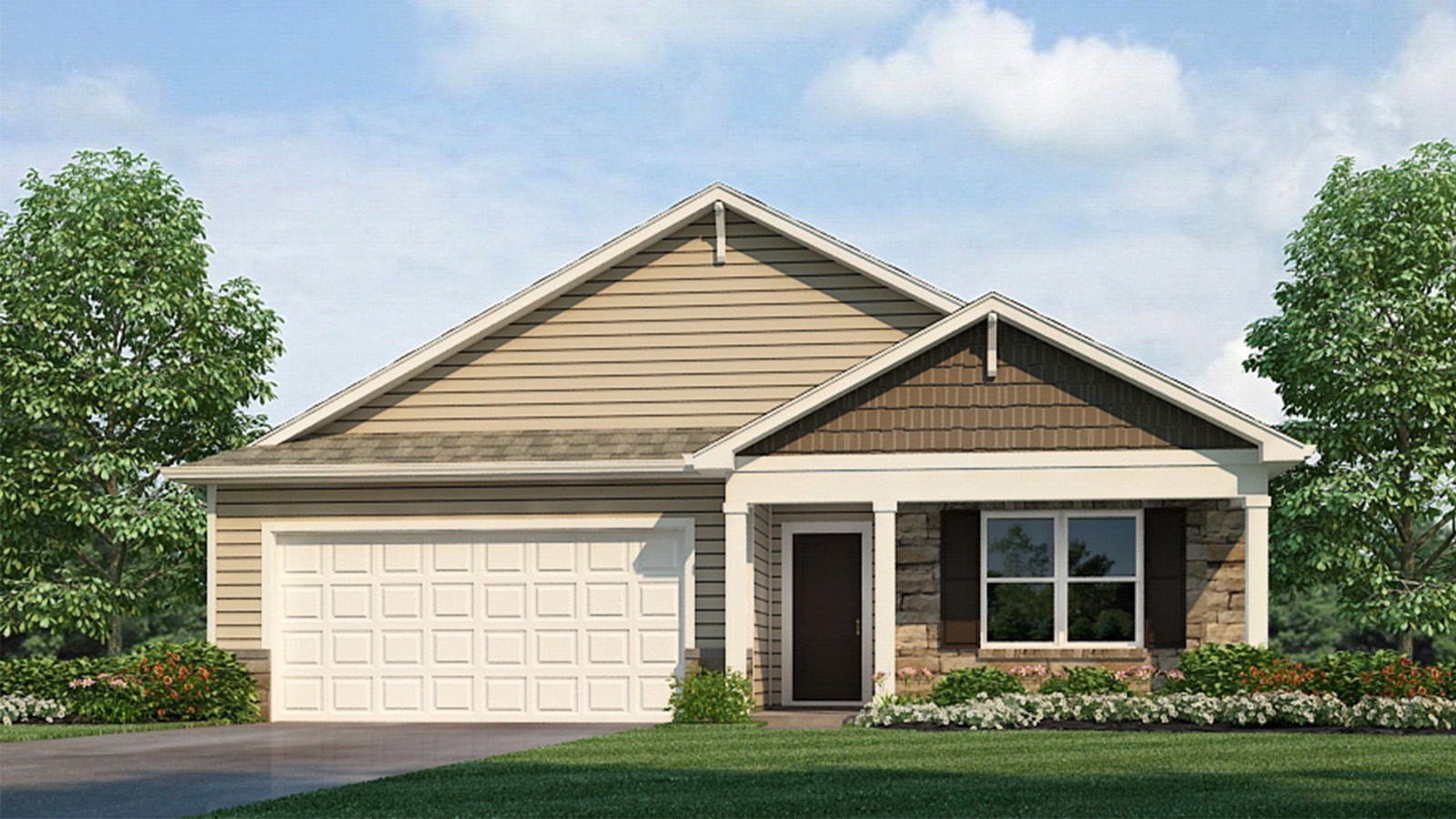 Chatham B3 Elevation with covered front porch