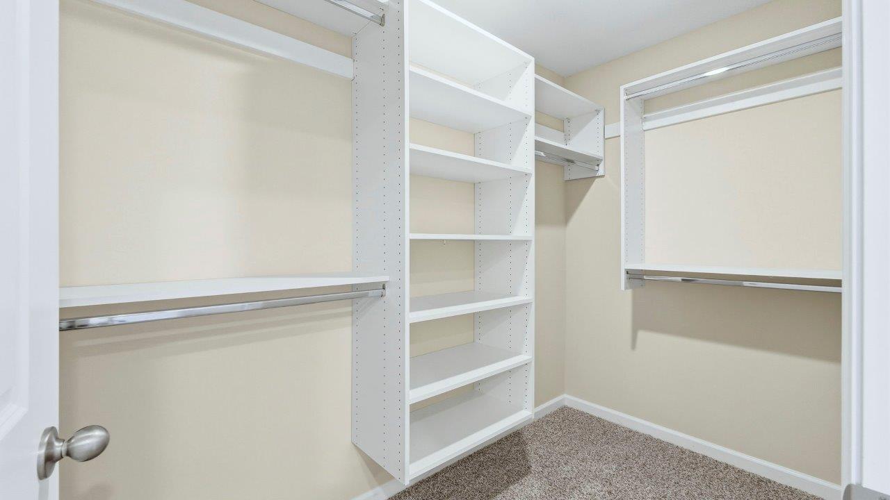 primary ensuite walk-in closet with built-in shelving