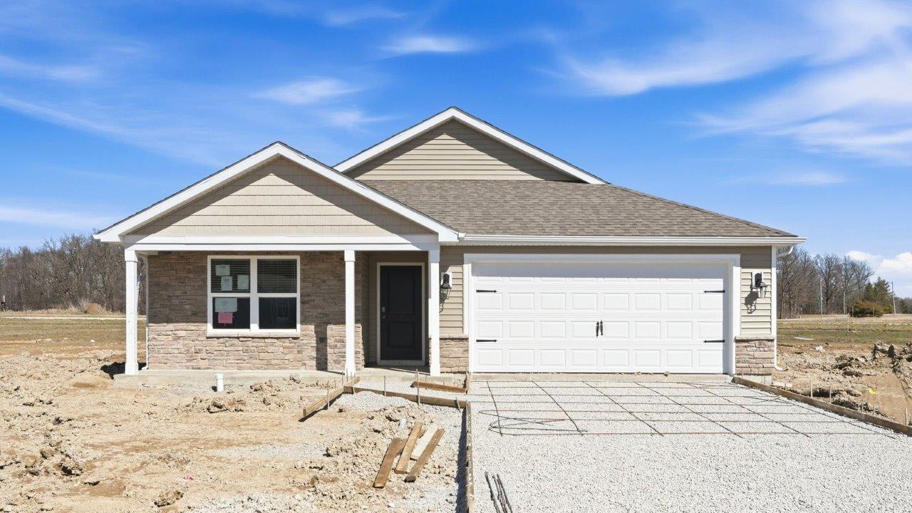 parlor bluffs chatham exterior with covered front porch and 2 car garage