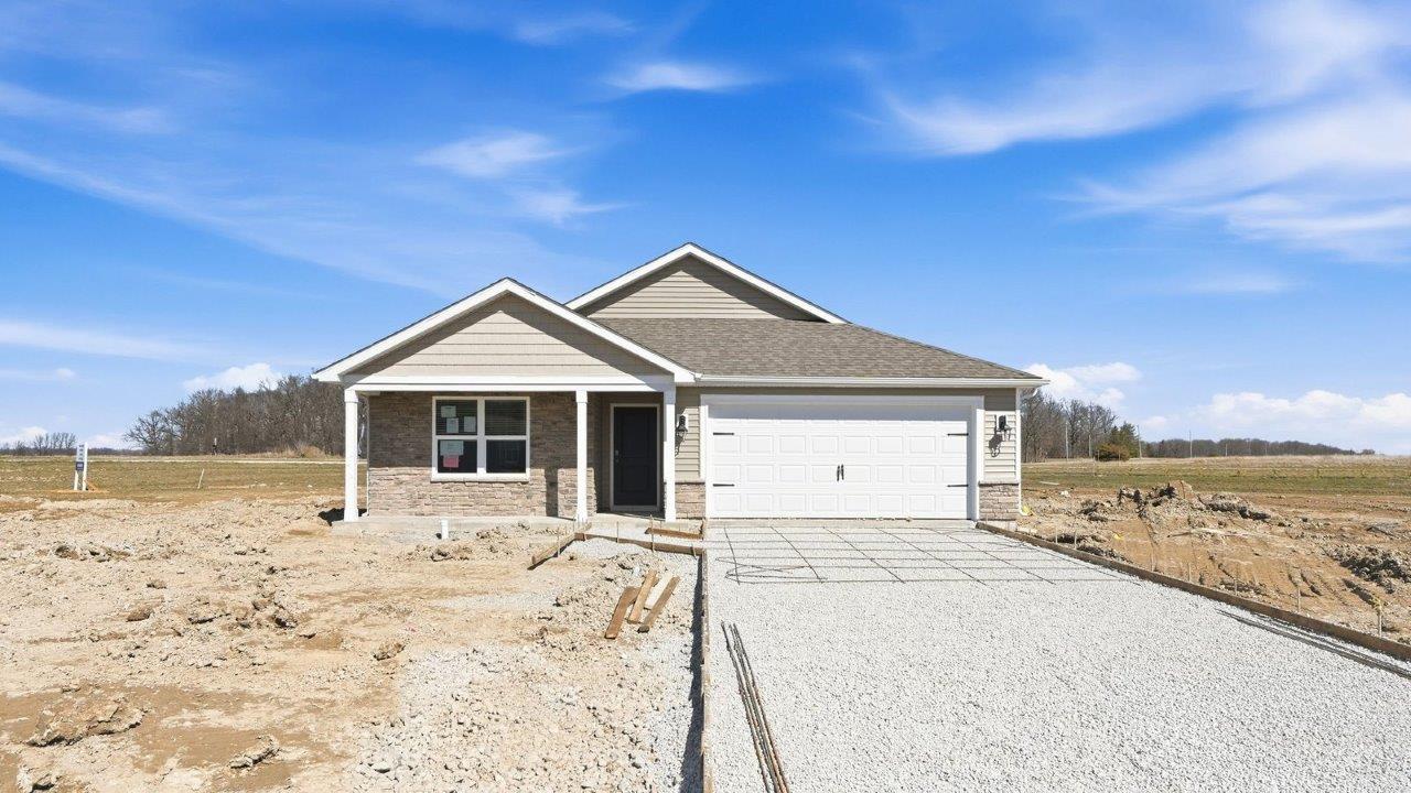 parlor bluffs chatham exterior with covered front porch and 2 car garage