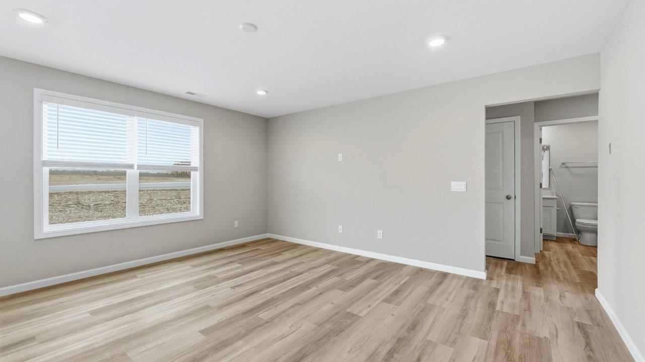 open plan living room with lvp