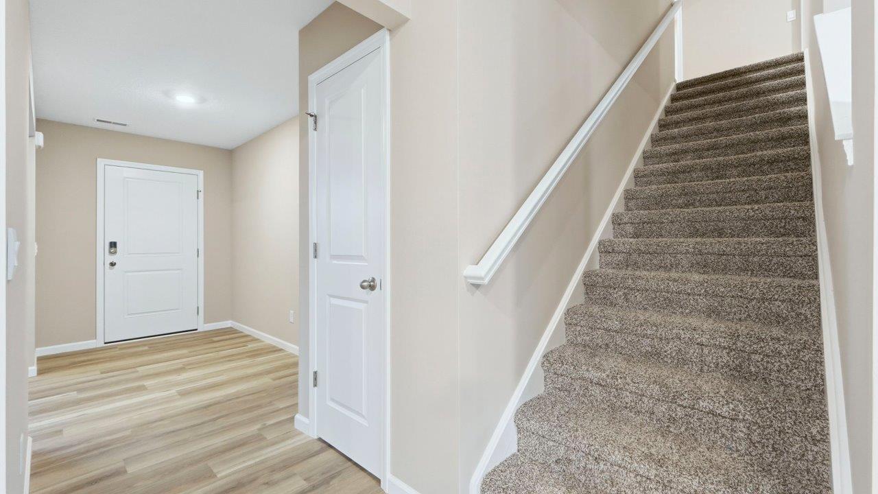 front door and staircase